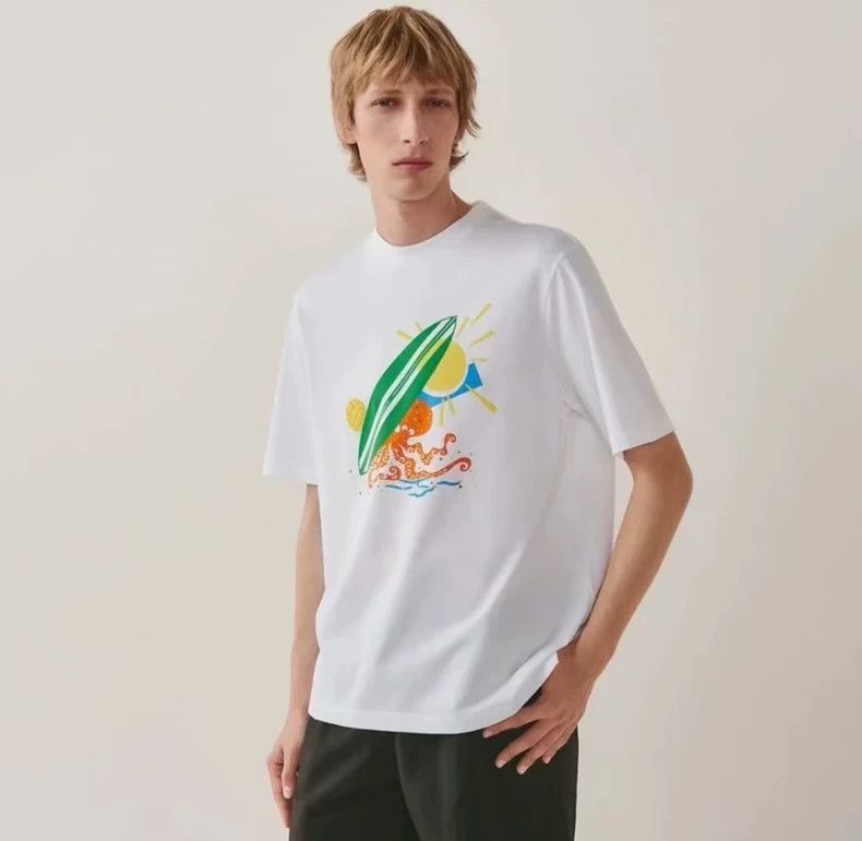 Hermes Hermes Cotton Printed Short Sleeve T-shirt - dmc Size US S / EU 44-46 / 1 - 9 Thumbnail