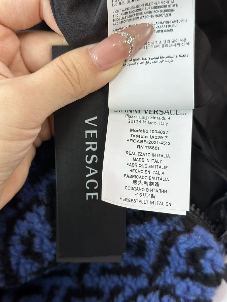 Versace VERSACE Blue Stand-Collar Fleece Jacket - dmc Size US L / EU 52-54 / 3 - 9 Thumbnail