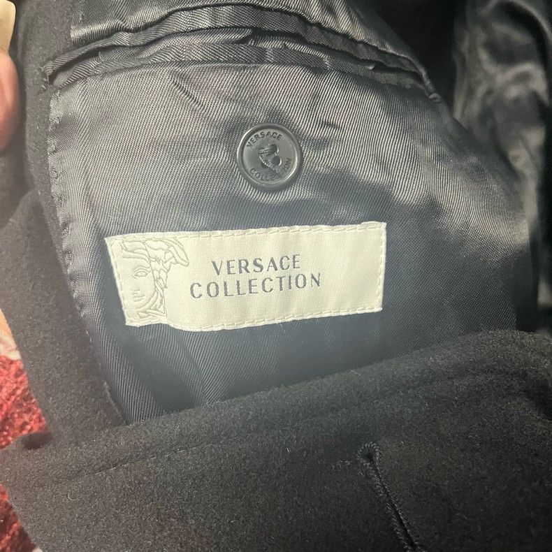 Versace Versace Black Wool Double-Breasted Coat - dmc Size US L / EU 52-54 / 3 - 5 Thumbnail