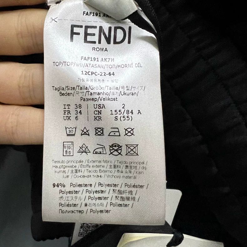 Fendi FENDI Black Cropped Drawstring Hoodie - dmc Size US S / EU 44-46 / 1 - 6 Thumbnail