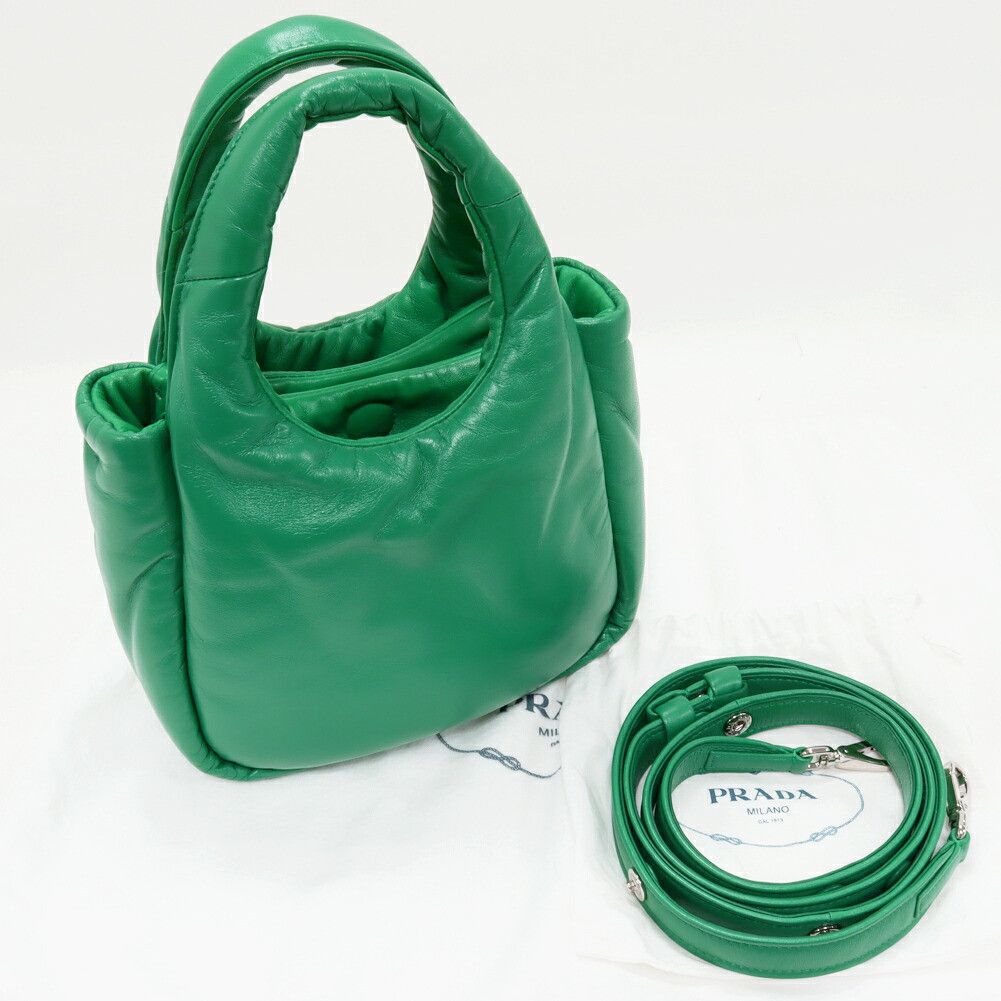 Prada Prada Prada Padded Nappa Triangle 2way Bag Nappa Leather Leather Shoulder Bag 1BA359 2DYI F0458 OVO DUTY FREE for USA Size ONE SIZE - 3 Thumbnail