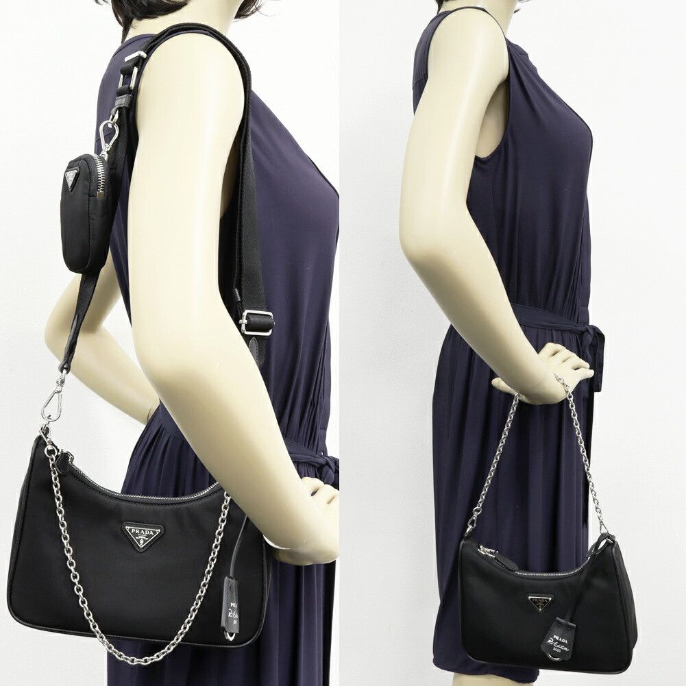 Prada Prada Prada Re-Edition 2005 Re-Nylon Nylon Calf 2way Shoulder Bag Leather Shoulder Bag 1BH204 R064 F0002 V V9L DUTY FREE for USA Size ONE SIZE - 2 Thumbnail