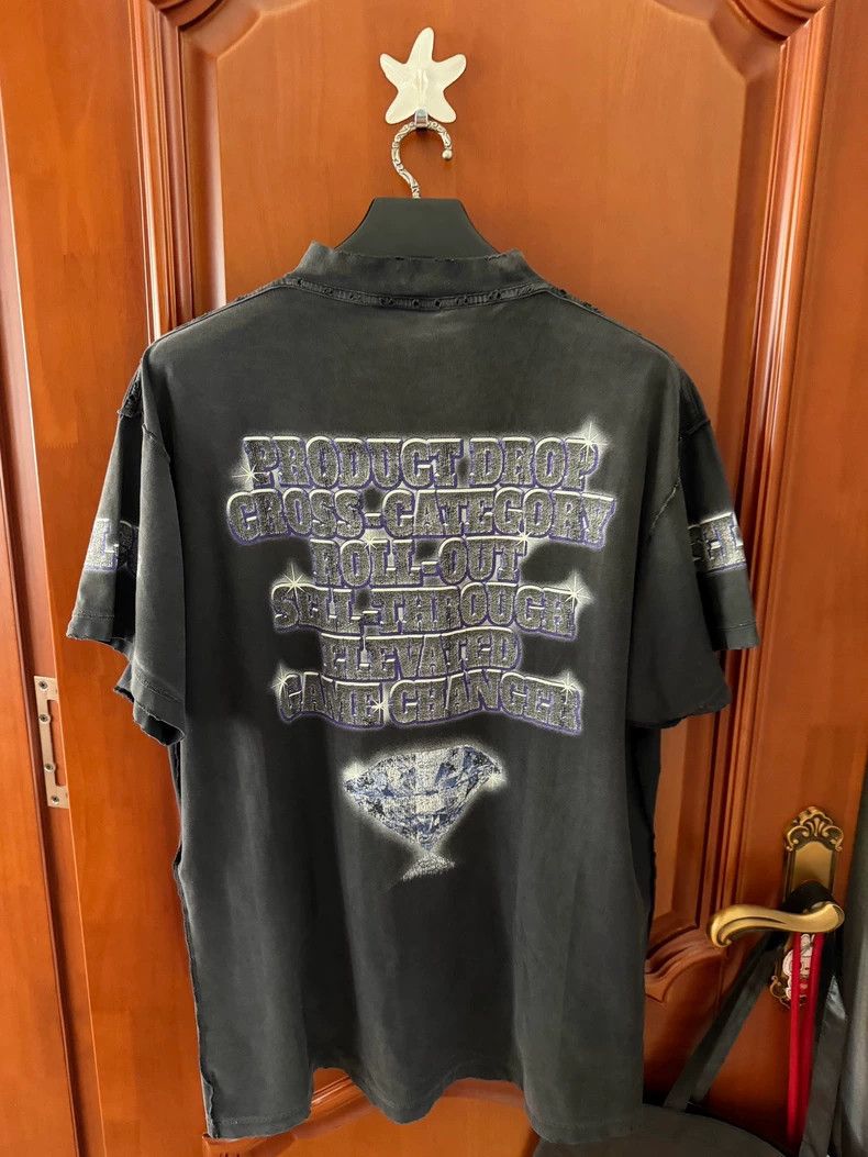 Balenciaga Balenciaga Black Distressed Logo T-Shirt - dmc Size US S / EU 44-46 / 1 - 2 Thumbnail