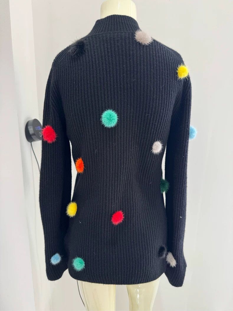 Fendi FENDI Cashmere Sweater W/ Fur Pom-poms - dmc Size US S / EU 44-46 / 1 - 2 Thumbnail
