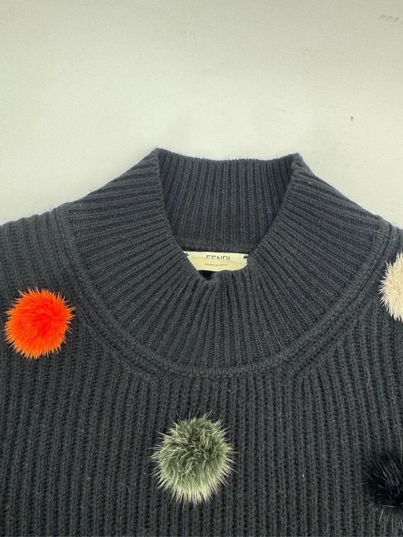 Fendi FENDI Cashmere Sweater W/ Fur Pom-poms - dmc Size US S / EU 44-46 / 1 - 3 Thumbnail