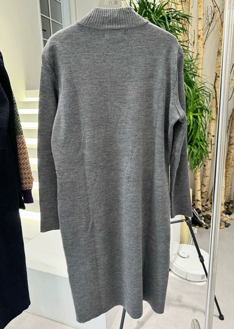 Hermes Luxury Gray Loose Wool Sweater Dress - dmc Size US L / EU 52-54 / 3 - 7 Thumbnail
