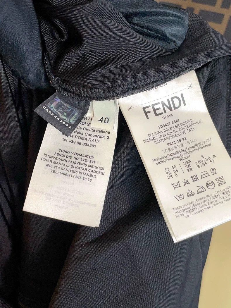 Fendi Fendi Brown Logo Short Sleeve Dress - dmc Size US 31 - 8 Thumbnail