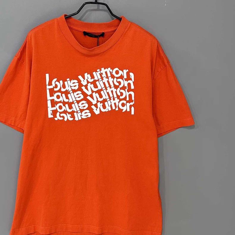 Louis Vuitton Louis Vuitton Orange Distorted Logo Tee - dmc Size US M / EU 48-50 / 2 - 2 Thumbnail