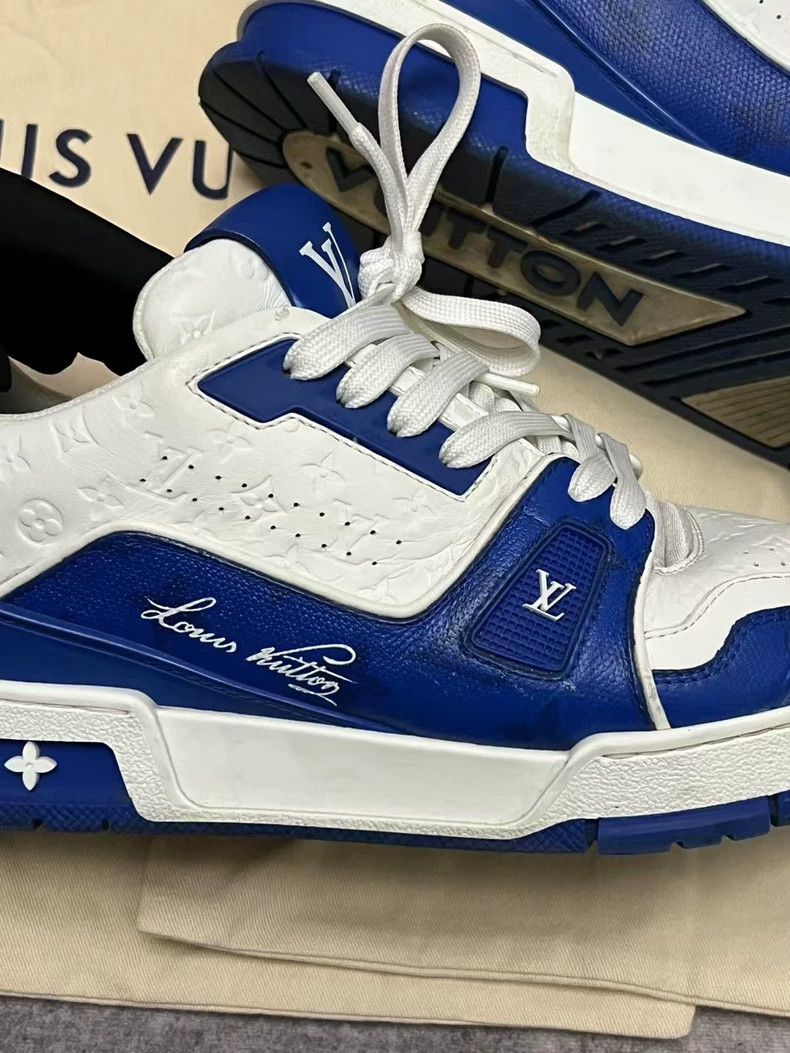Louis Vuitton Louis Vuitton Blue White Trainer - dmc Size US 7 / EU 40 - 3 Thumbnail