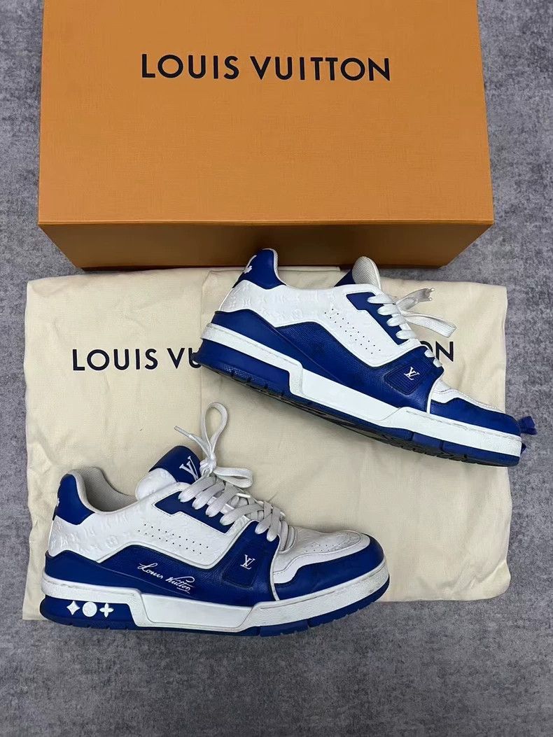 Louis Vuitton Louis Vuitton Blue White Trainer - dmc Size US 7 / EU 40 - 2 Thumbnail