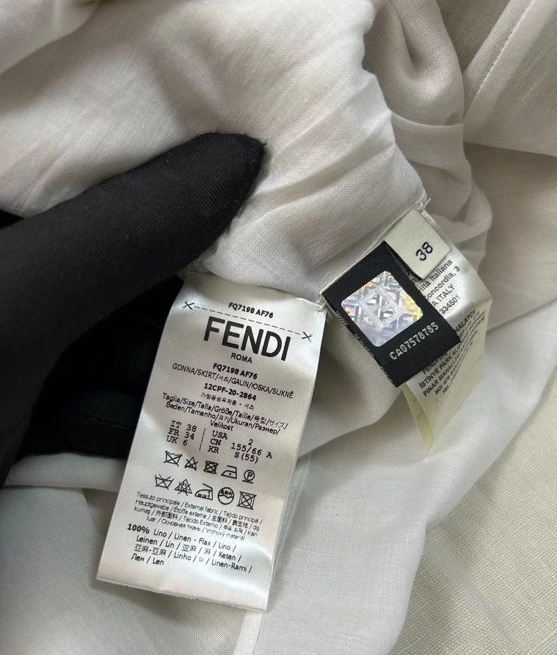 Fendi Fendi Women's Linen Knee-Length Skirt - dmc Size US 38 / EU 54 - 4 Thumbnail