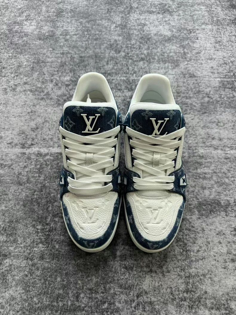 Louis Vuitton Louis Vuitton Blue White Denim Trainer - dmc Size US 8 / EU 41 - 2 Thumbnail