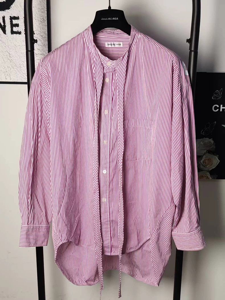 Balenciaga Balenciaga Back Logo Striped Shirt - dmc Size US M / EU 48-50 / 2 - 2 Thumbnail
