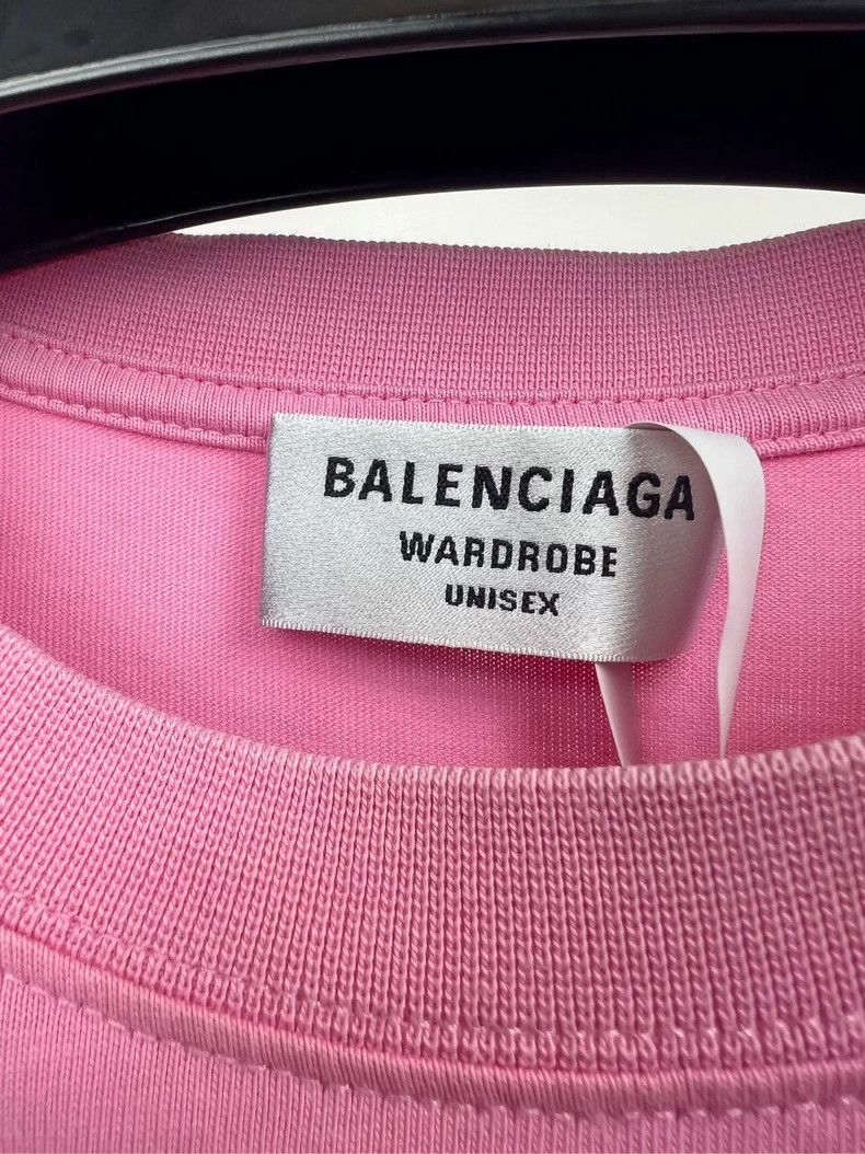 Balenciaga Balenciaga Pink Small Logo Short Sleeve T-shirt - dmc Size US S / EU 44-46 / 1 - 3 Thumbnail