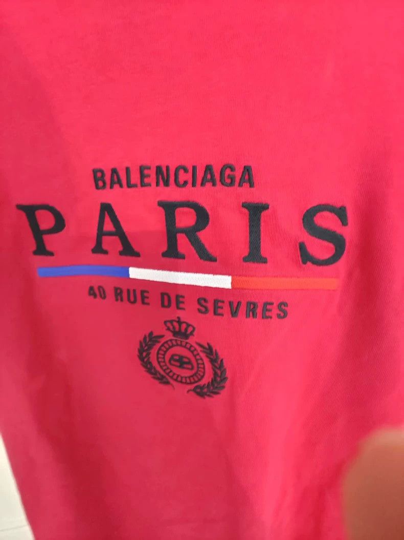 Balenciaga Balenciaga Red Crown Wheat Logo Tee - dmc Size US XS / EU 42 / 0 - 3 Thumbnail