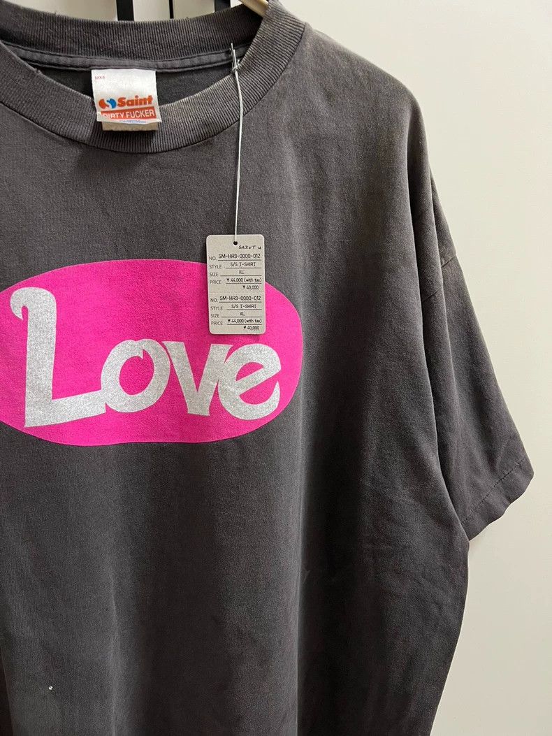 Saint Laurent Paris SAINT LOVE Pink Heart Skull TEE - dmc Size US XL / EU 56 / 4 - 5 Thumbnail