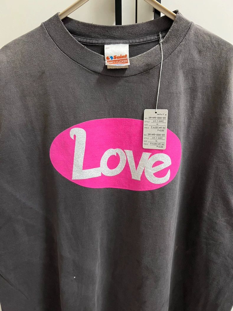 Saint Laurent Paris SAINT LOVE Pink Heart Skull TEE - dmc Size US XL / EU 56 / 4 - 3 Thumbnail