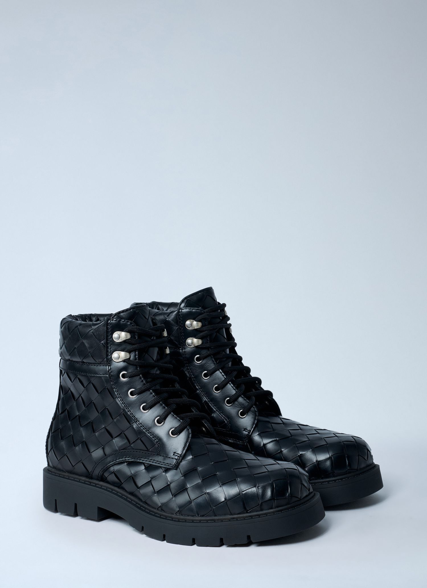 Bottega Veneta Haddock Lace-Up Ankle Leather Boots Size US 11 / EU 44 - 2 Thumbnail
