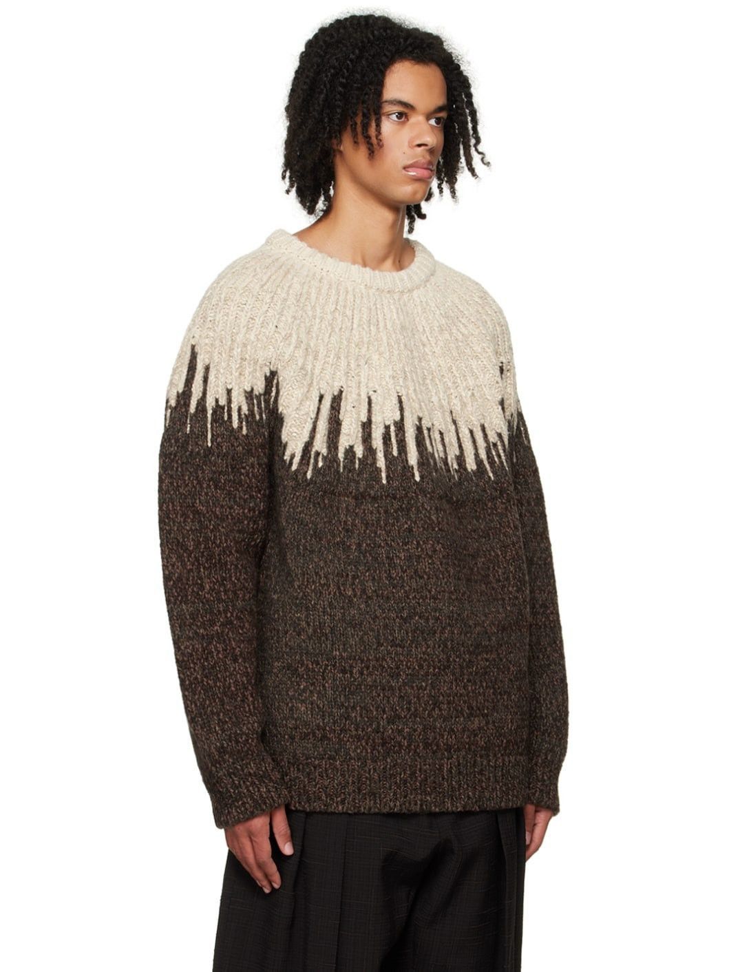 Bottega Veneta Graphic Wool Sweater in Brown Size US XS / EU 42 / 0 - 2 Thumbnail
