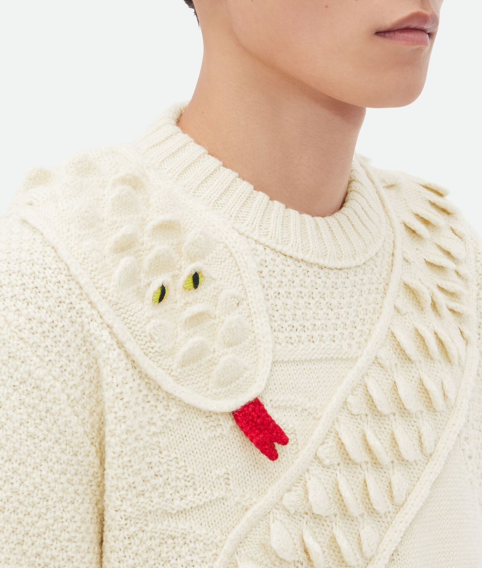 Bottega Veneta Snake Scales Wool Knit Jumper Sweater in Dove Size US S / EU 44-46 / 1 - 4 Thumbnail