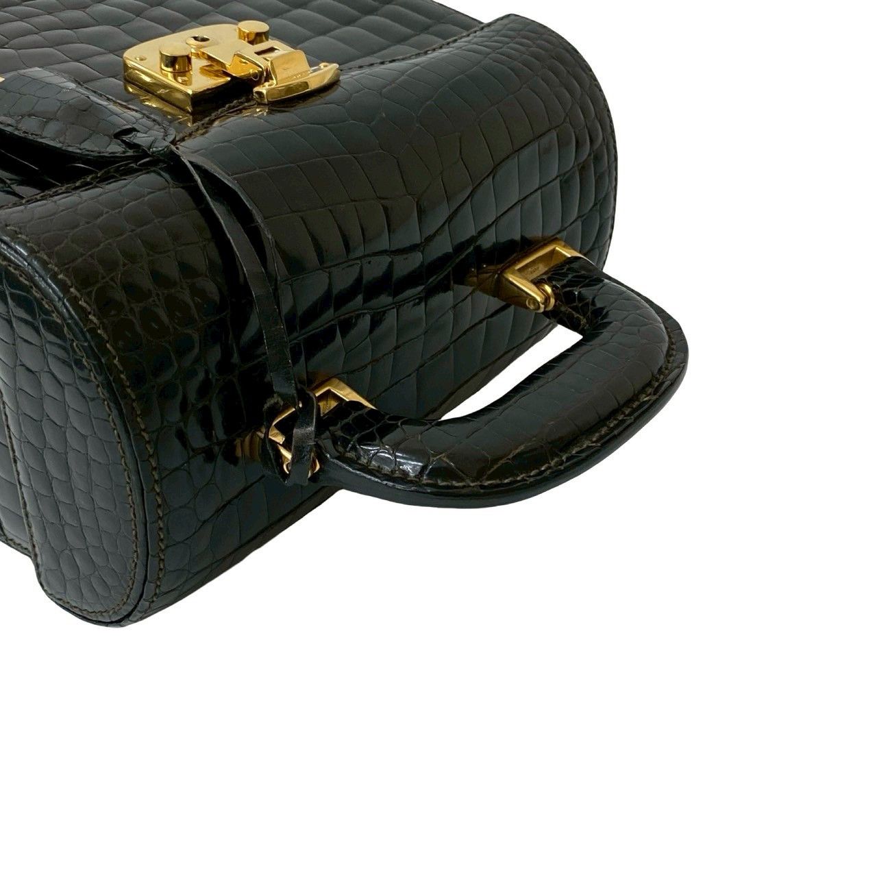 Gucci Gucci Gucci Lady Lock Crocodile Leather Handbag Leather Handbag DUTY FREE for USA Size ONE SIZE - 5 Thumbnail
