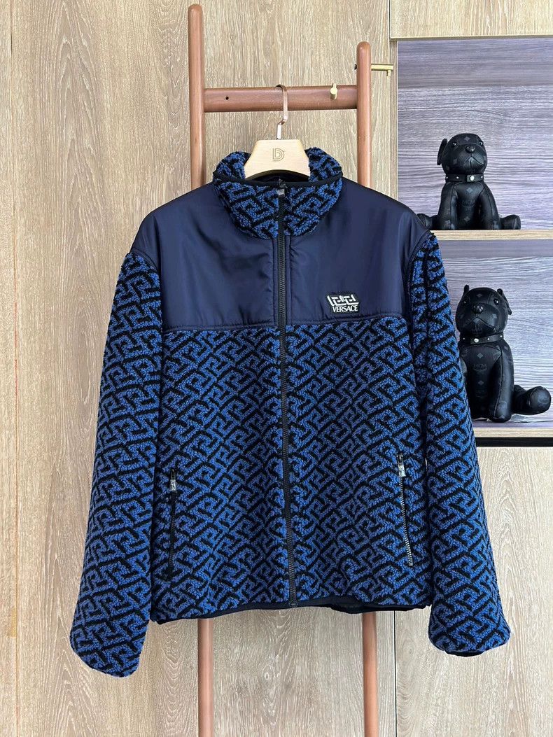Versace VERSACE Blue Stand-Collar Fleece Jacket - dmc Size US XL / EU 56 / 4 - 3 Thumbnail