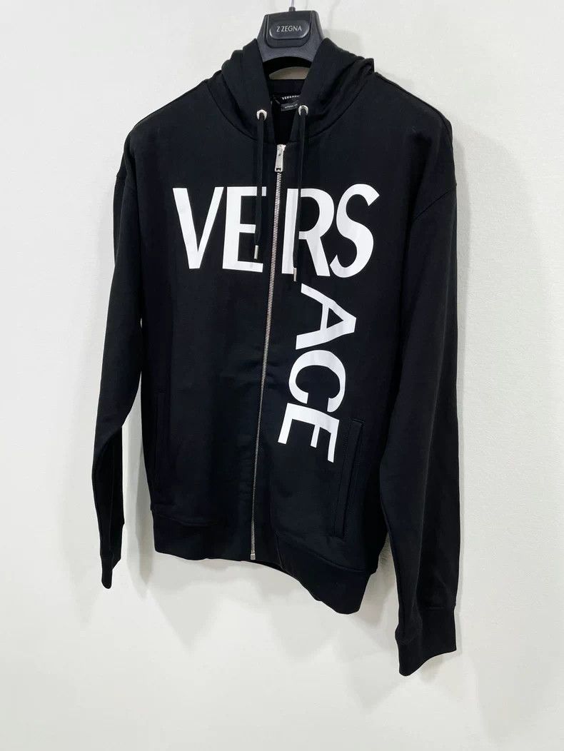 Versace VERSACE Men's Black Logo Zip Hoodie - dmc Size US M / EU 48-50 / 2 - 2 Thumbnail