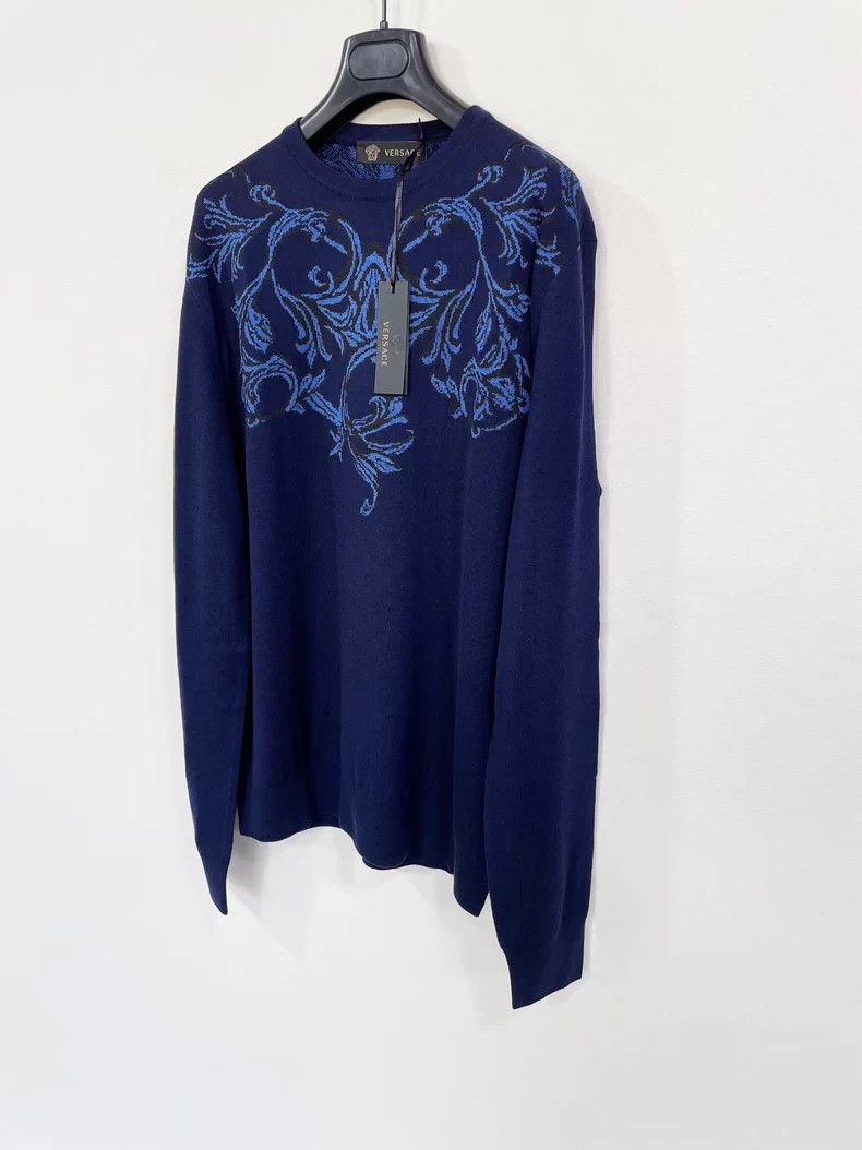 Versace VERSACE Wool Blend Floral Sweater - dmc Size US M / EU 48-50 / 2 - 3 Thumbnail