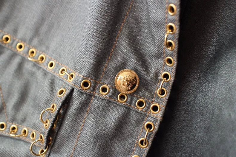 Versace VERSACE Punk Denim Leather Vest - dmc Size US M / EU 48-50 / 2 - 2 Thumbnail