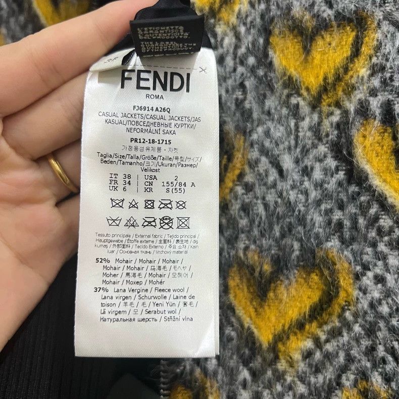 Fendi FENDI Heart Print Wool Jacket - dmc Size US S / EU 44-46 / 1 - 2 Thumbnail