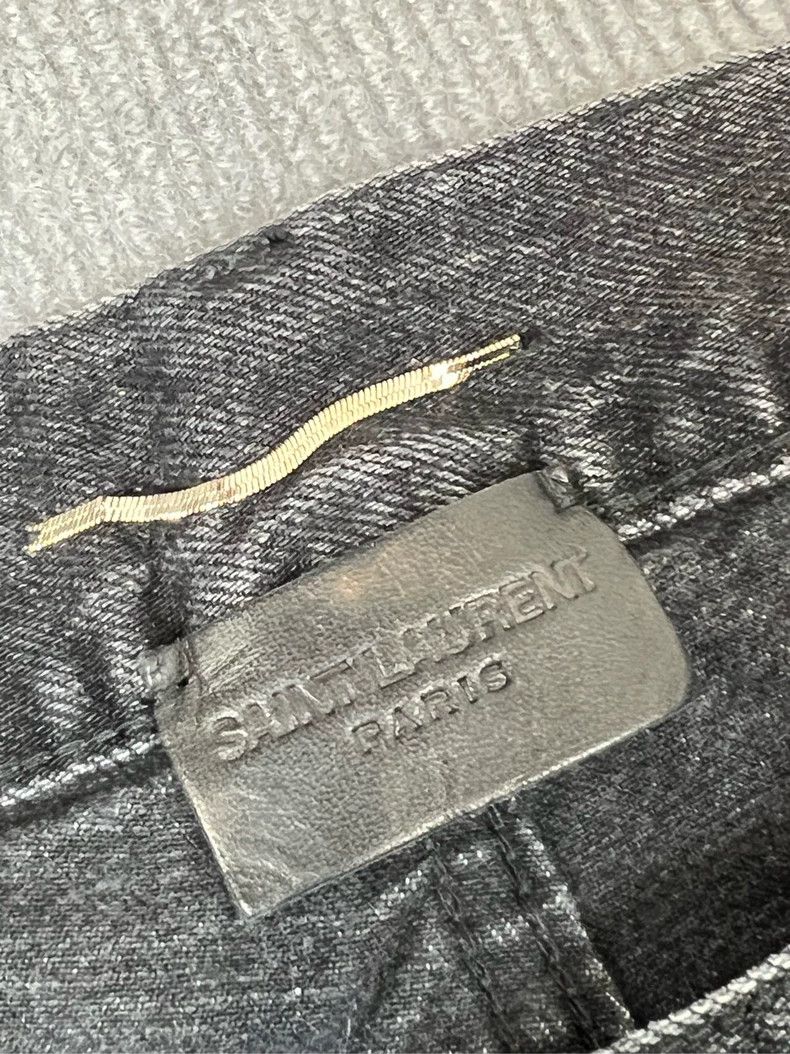 Yves Saint Laurent YSL Distressed Black Denim Jeans - dmc Size US 31 - 4 Thumbnail