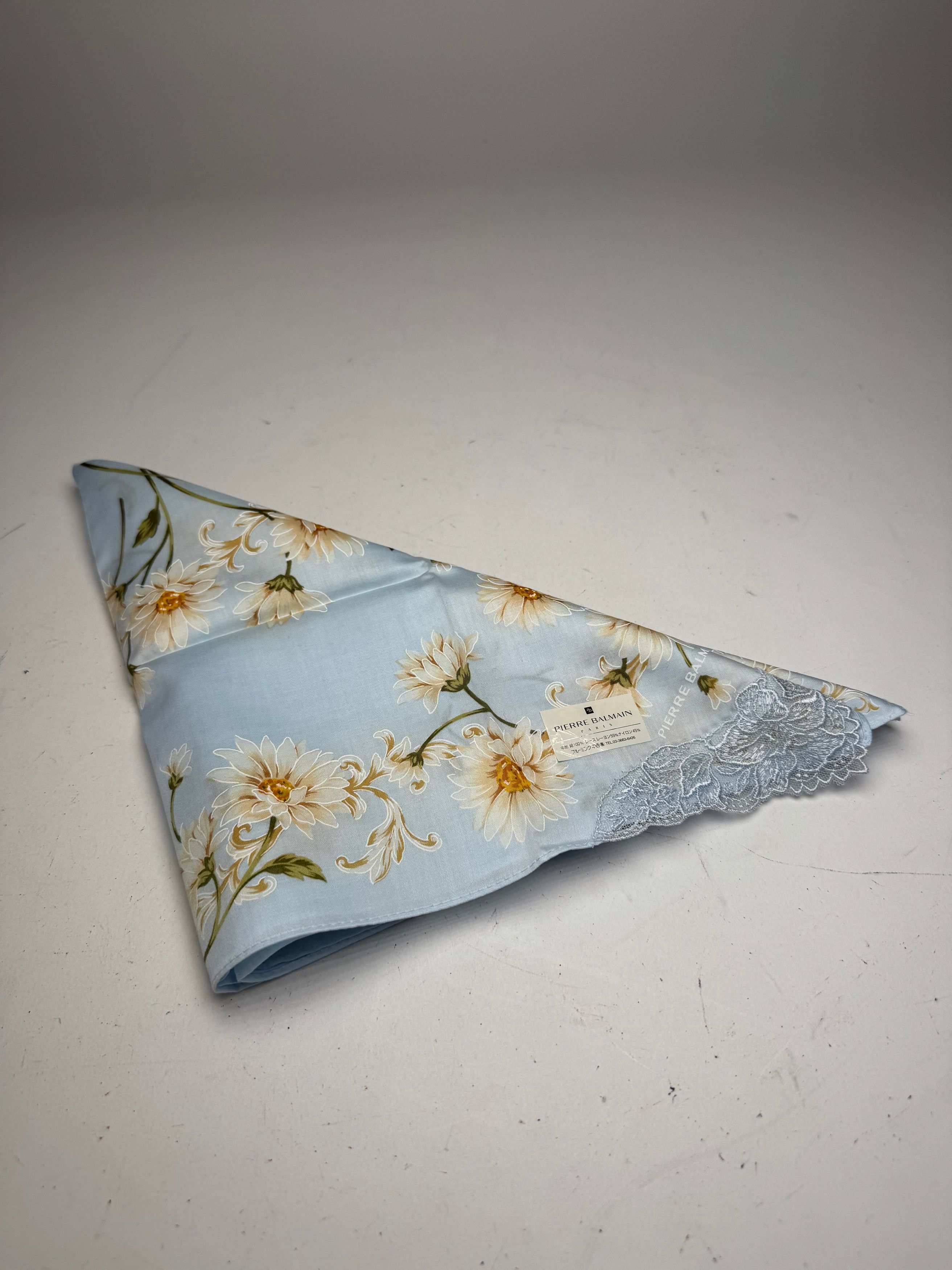 Balmain Vintage Floral Scarf Light-Blue Yellow white Size ONE SIZE - 9 Thumbnail