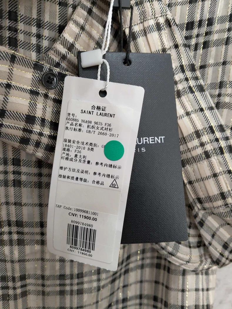 Yves Saint Laurent YSL Plaid Button-Up Shirt Size 36 - dmc Size US S / EU 44-46 / 1 - 5 Thumbnail