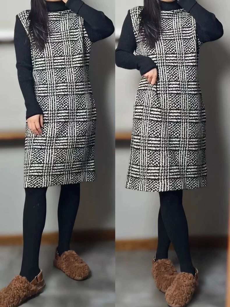 Yves Saint Laurent YSL Wool Colorblock Turtleneck Dress - dmc Size US L / EU 52-54 / 3 - 6 Thumbnail