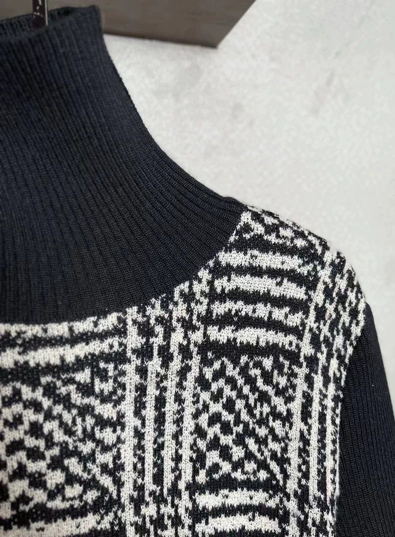 Yves Saint Laurent YSL Wool Colorblock Turtleneck Dress - dmc Size US L / EU 52-54 / 3 - 2 Thumbnail