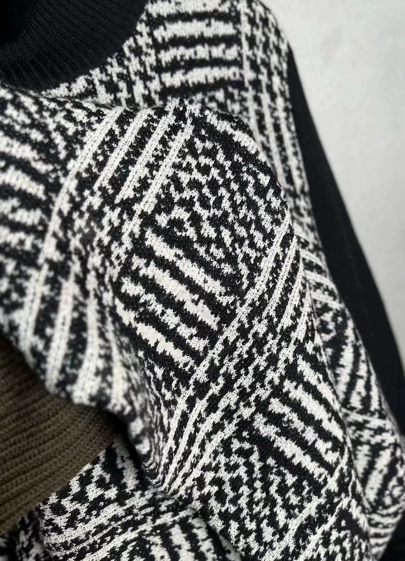 Yves Saint Laurent YSL Wool Colorblock Turtleneck Dress - dmc Size US L / EU 52-54 / 3 - 3 Thumbnail
