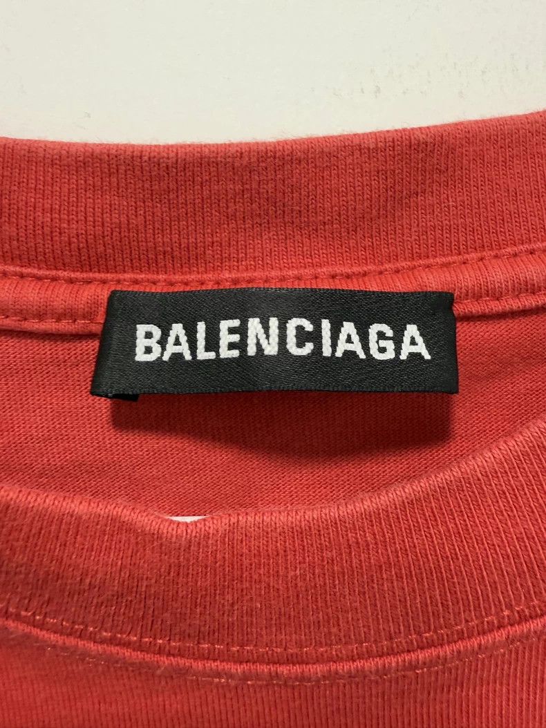 Balenciaga Balenciaga Red Logo Short Sleeve T-shirt - dmc Size US L / EU 52-54 / 3 - 3 Thumbnail