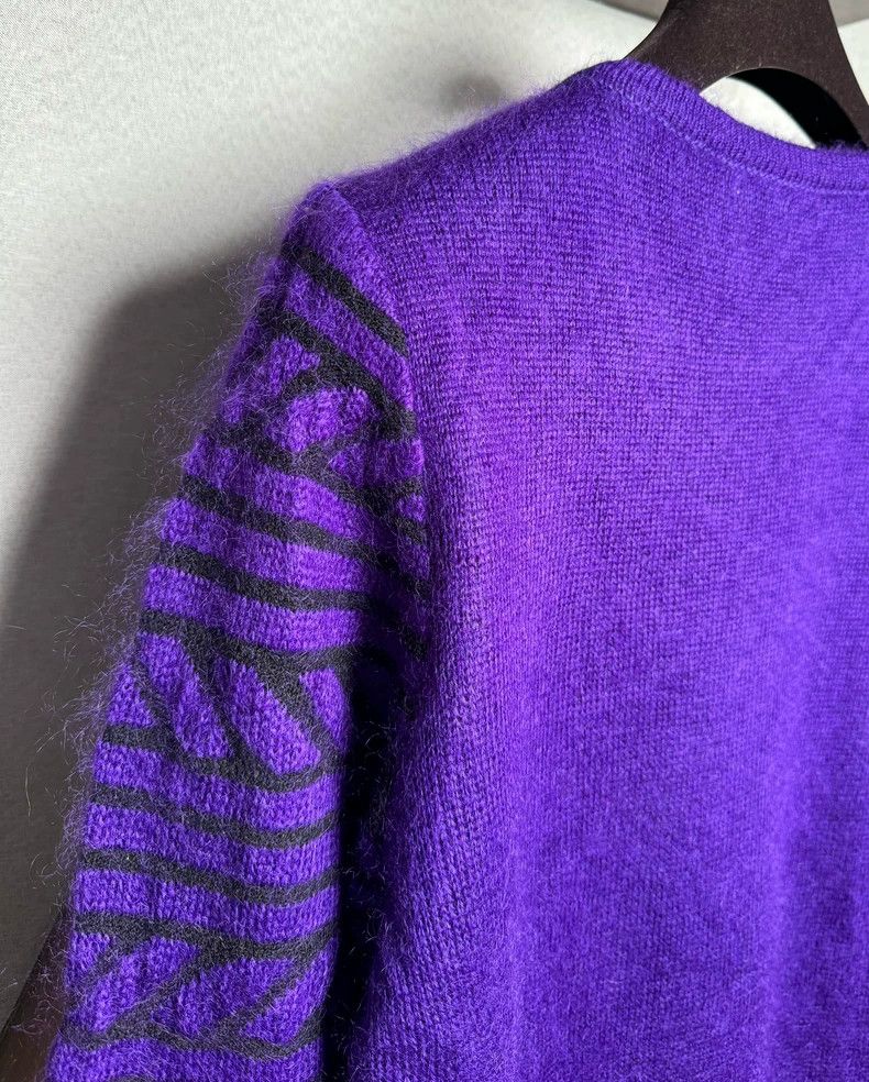 Hermes Purple YSL Mohair Long Sweater Dress - dmc Size US XL / EU 56 / 4 - 7 Thumbnail