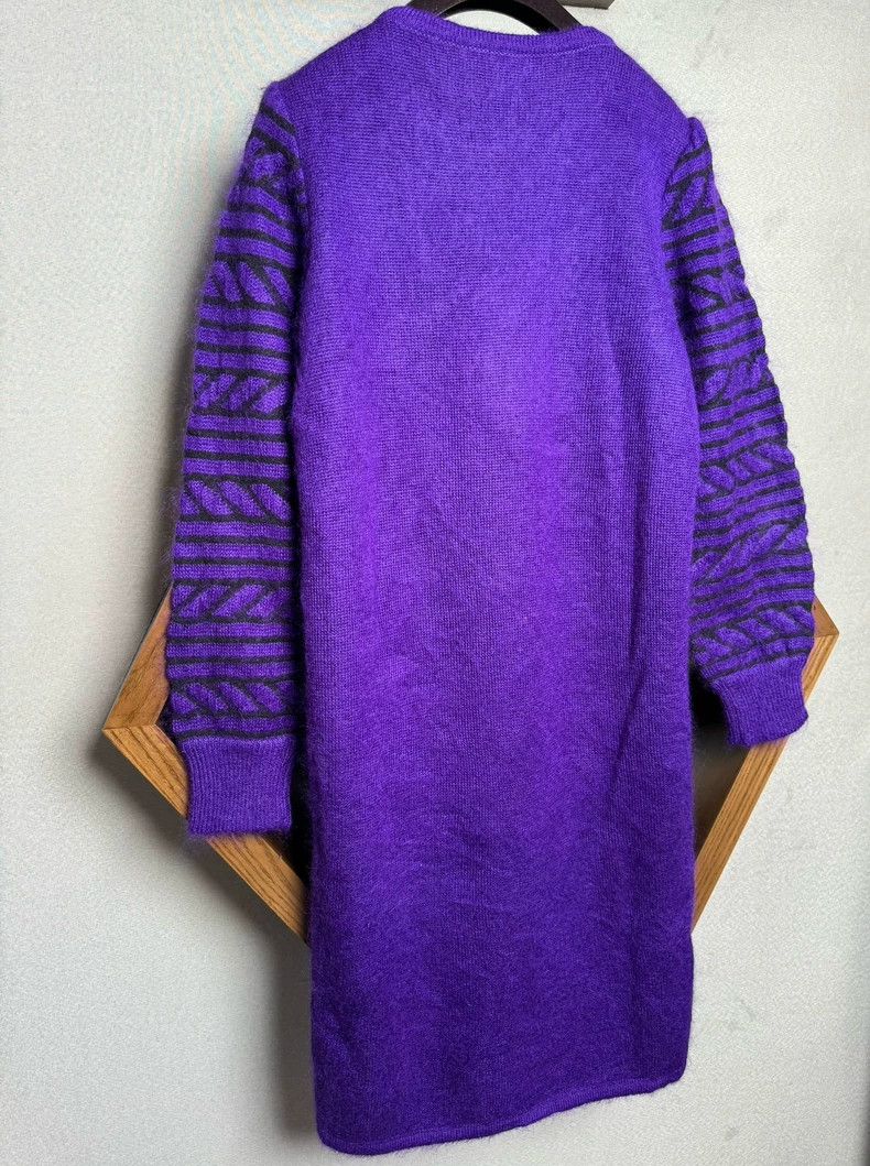 Hermes Purple YSL Mohair Long Sweater Dress - dmc Size US XL / EU 56 / 4 - 6 Thumbnail