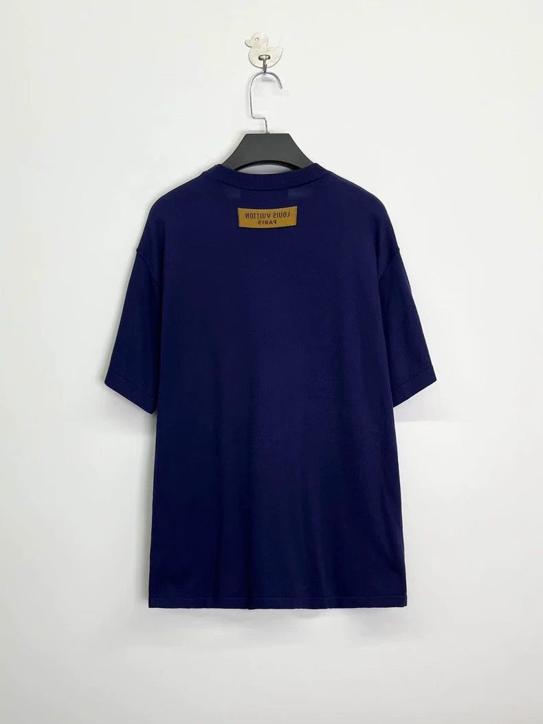 Louis Vuitton Louis Vuitton Blue Embroidered Logo Knit Tee - dmc Size US M / EU 48-50 / 2 - 2 Thumbnail
