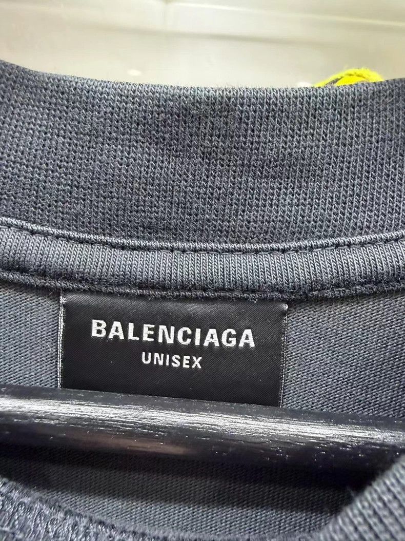 Balenciaga Balenciaga Washed Black Logo Short Sleeve Tee - dmc Size US S / EU 44-46 / 1 - 6 Thumbnail