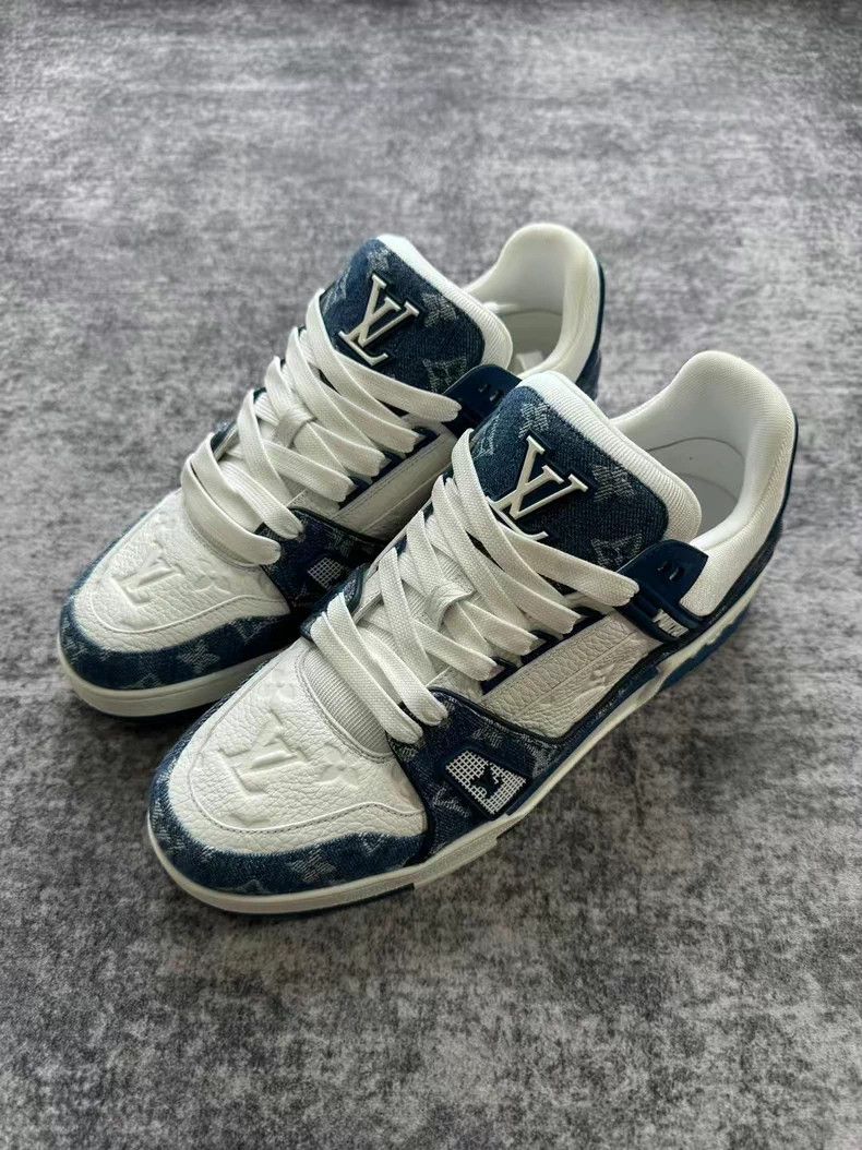 Louis Vuitton Louis Vuitton Blue White Denim Trainer - dmc Size US 8 / EU 41 - 3 Thumbnail