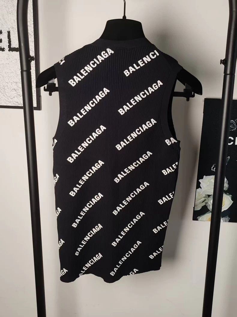 Balenciaga Balenciaga Knit Logo Print Vest - dmc Size US M / EU 48-50 / 2 - 2 Thumbnail