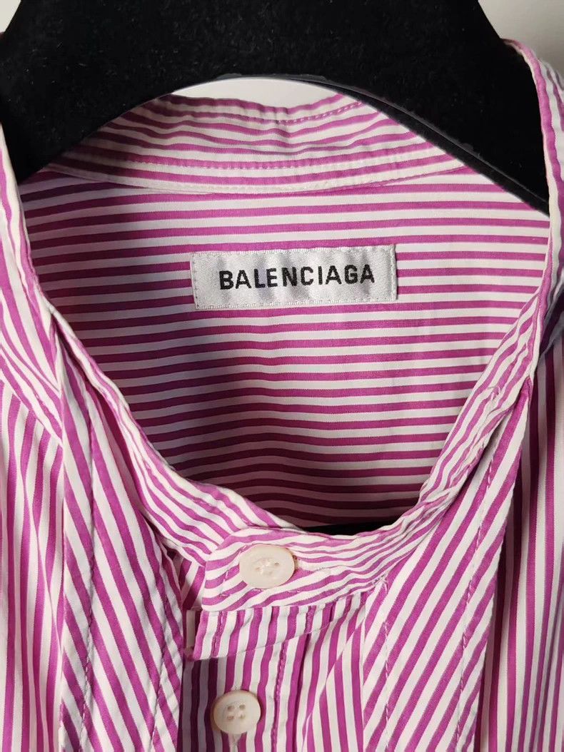Balenciaga Balenciaga Back Logo Striped Shirt - dmc Size US M / EU 48-50 / 2 - 3 Thumbnail