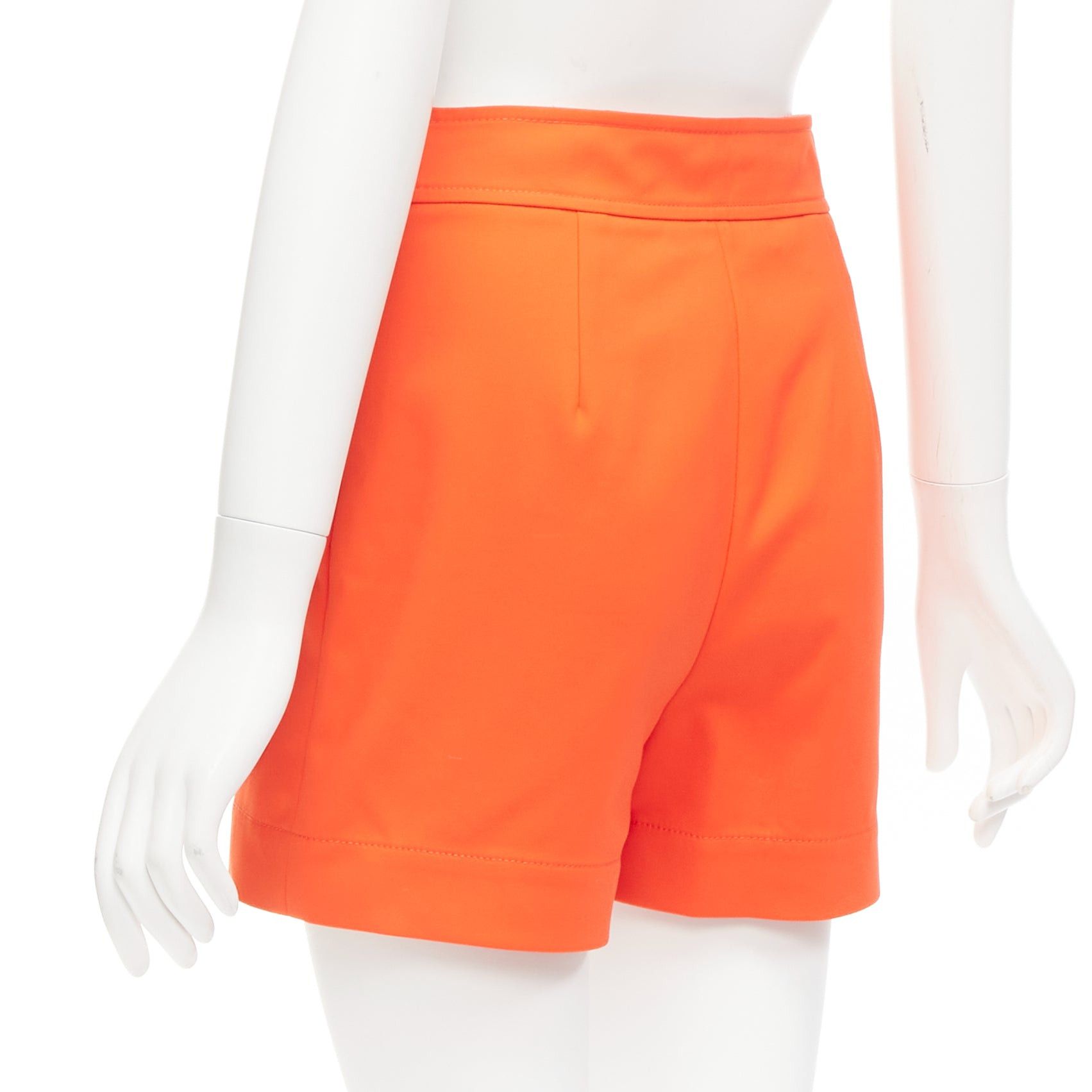 Moschino MOSCHINO bright orange oversized buttons high waist wide leg shorts IT38 XS Size 26" / US 2 / IT 38 - 6 Thumbnail