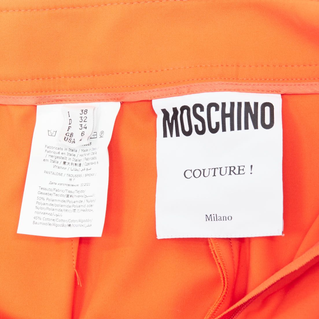 Moschino MOSCHINO bright orange oversized buttons high waist wide leg shorts IT38 XS Size 26" / US 2 / IT 38 - 8 Thumbnail