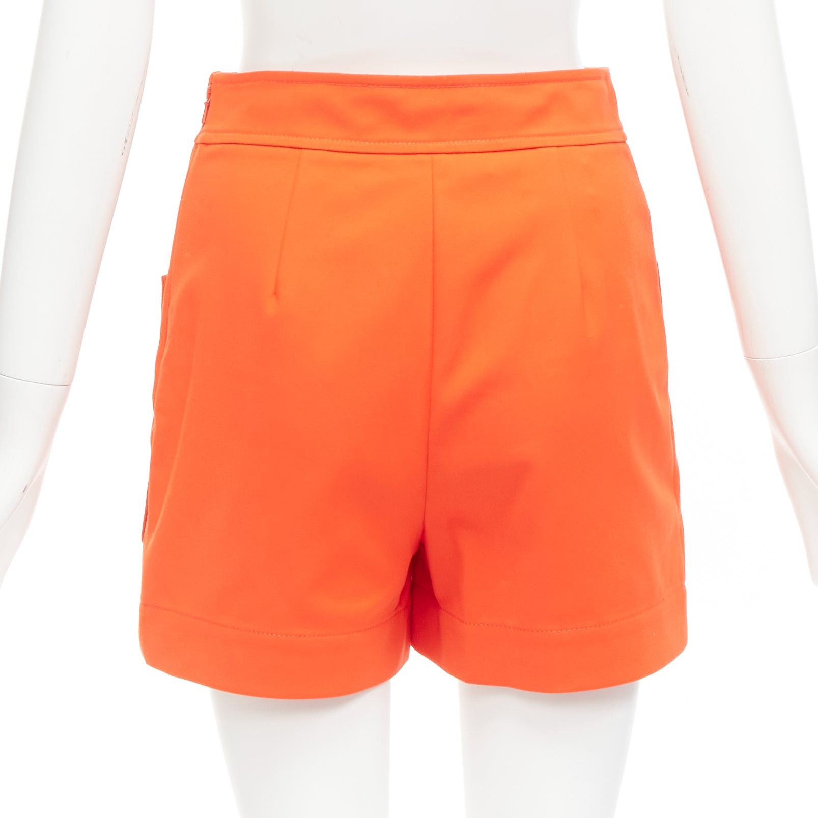Moschino MOSCHINO bright orange oversized buttons high waist wide leg shorts IT38 XS Size 26" / US 2 / IT 38 - 5 Thumbnail