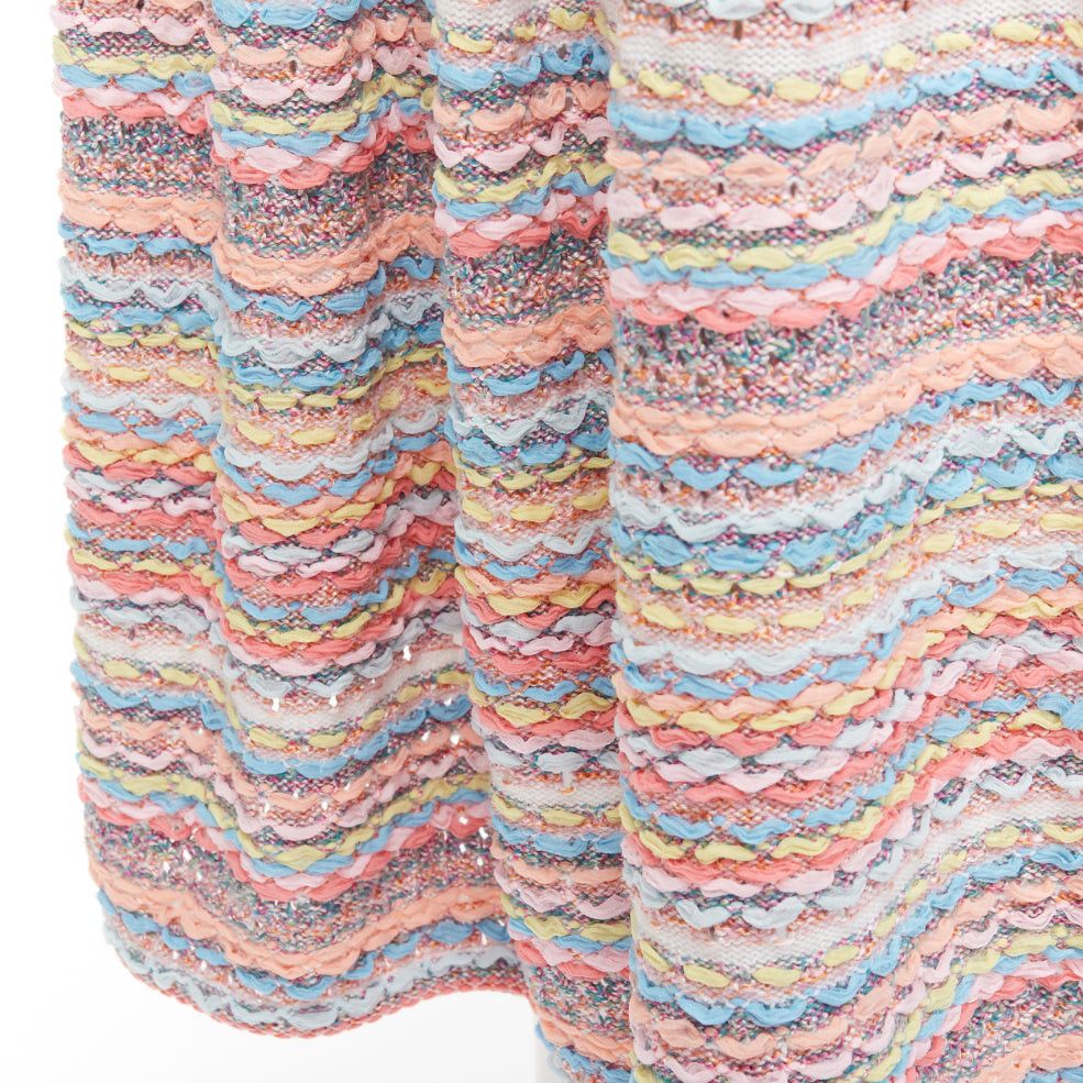 Chanel CHANEL 18P rainbow silk cotton cashmere ribbon tweed knee length skirt FR40 L Size 30" / US 8 / IT 44 - 7 Thumbnail