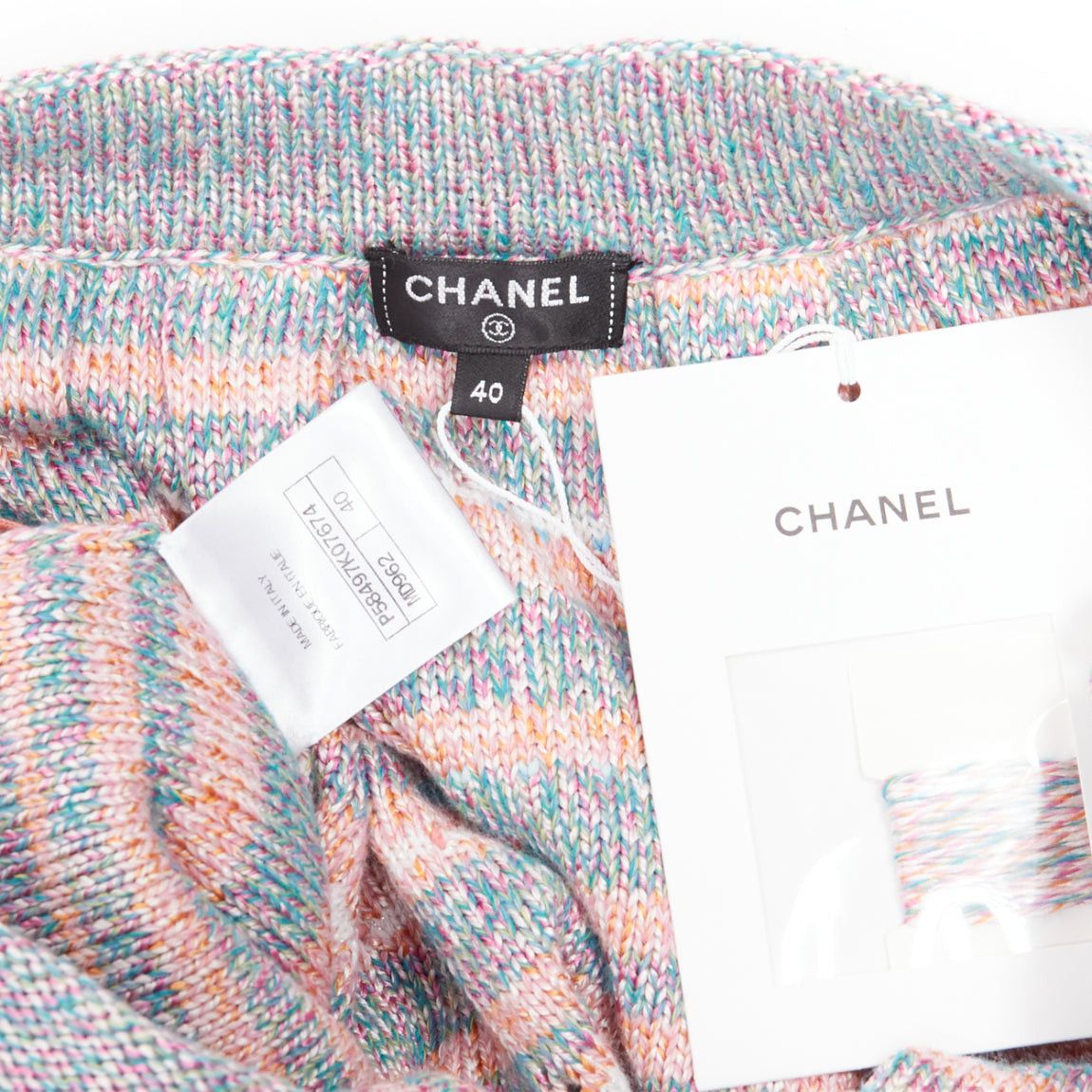 Chanel CHANEL 18P rainbow silk cotton cashmere ribbon tweed knee length skirt FR40 L Size 30" / US 8 / IT 44 - 8 Thumbnail