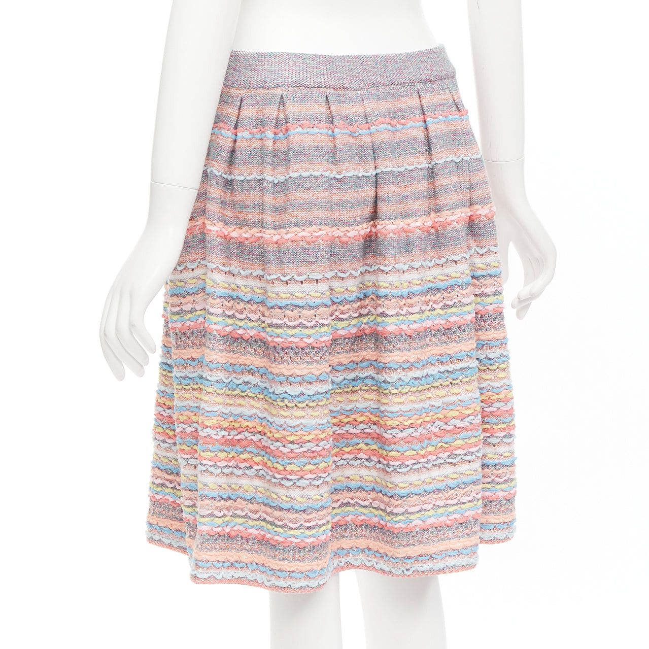 Chanel CHANEL 18P rainbow silk cotton cashmere ribbon tweed knee length skirt FR40 L Size 30" / US 8 / IT 44 - 6 Thumbnail